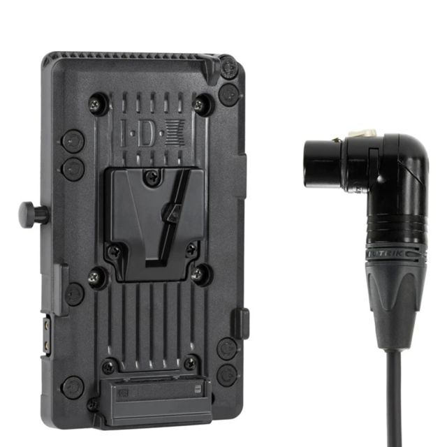 Wooden Camera V-Mount Plate with Right Angle XLR Connector