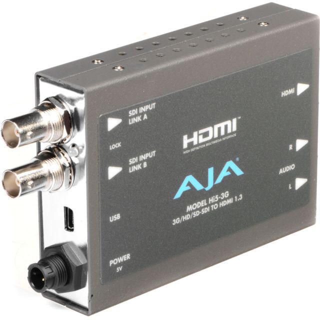 AJA Hi5-3G Mini Converter (3G/Dual Link/HD/SD-SDI to HDMI)